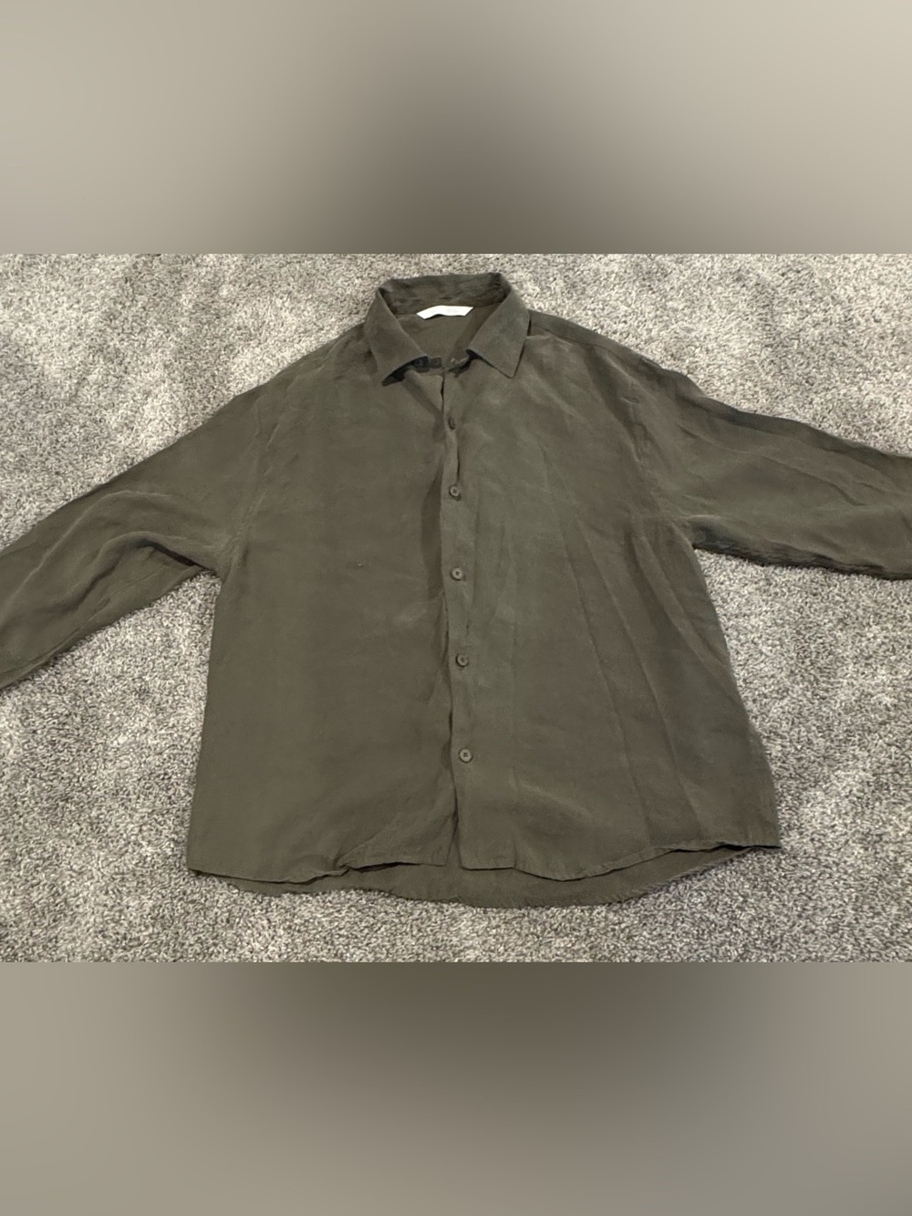 Zara Men's Casual Button-Down Shirt in Olive
